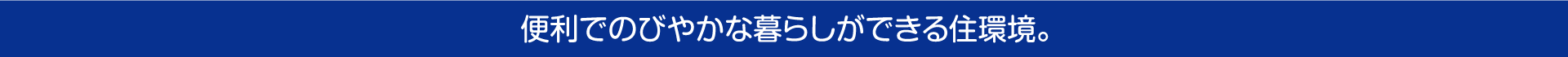 便利でのびやかな暮らしができる住環境。